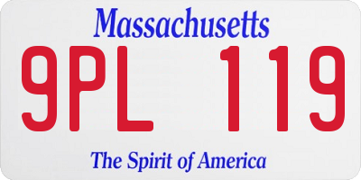 MA license plate 9PL119
