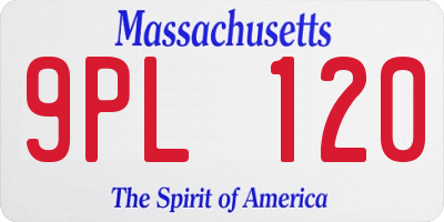 MA license plate 9PL120