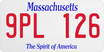 MA license plate 9PL126
