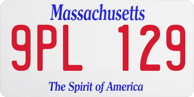 MA license plate 9PL129