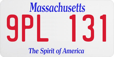 MA license plate 9PL131