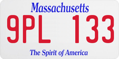 MA license plate 9PL133