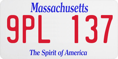 MA license plate 9PL137