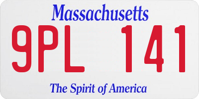 MA license plate 9PL141