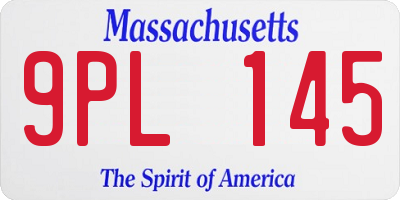 MA license plate 9PL145
