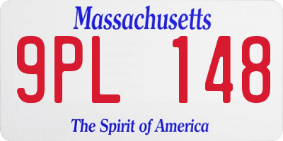 MA license plate 9PL148