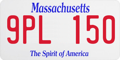 MA license plate 9PL150