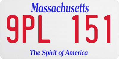 MA license plate 9PL151