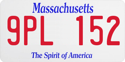 MA license plate 9PL152