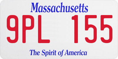 MA license plate 9PL155