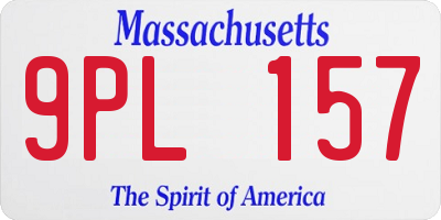 MA license plate 9PL157