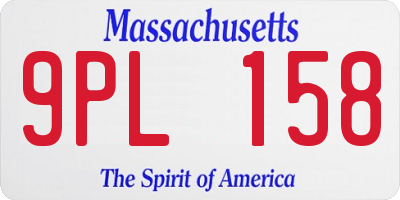 MA license plate 9PL158