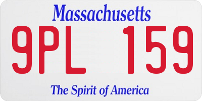 MA license plate 9PL159