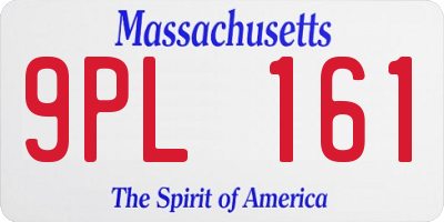 MA license plate 9PL161