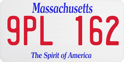 MA license plate 9PL162