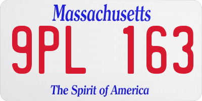 MA license plate 9PL163