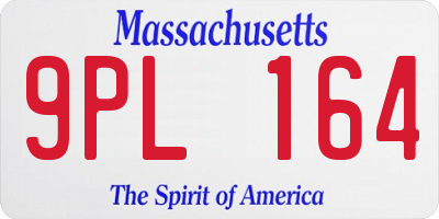 MA license plate 9PL164