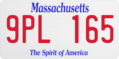 MA license plate 9PL165