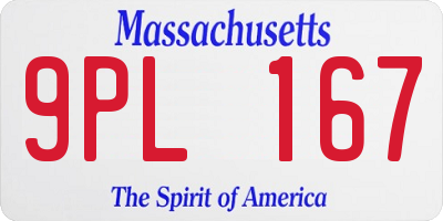 MA license plate 9PL167