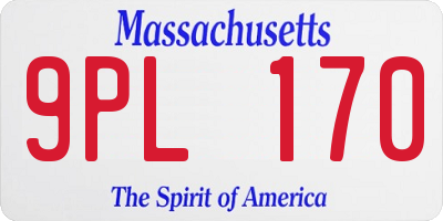 MA license plate 9PL170