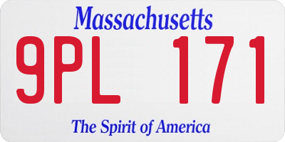 MA license plate 9PL171