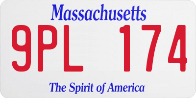 MA license plate 9PL174
