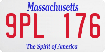 MA license plate 9PL176