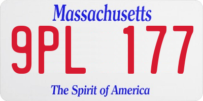 MA license plate 9PL177
