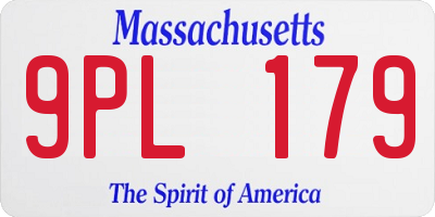 MA license plate 9PL179