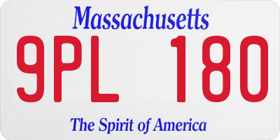 MA license plate 9PL180