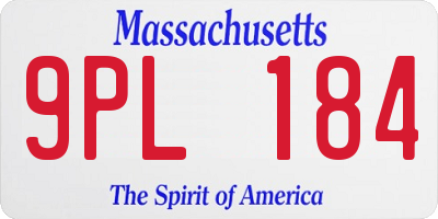 MA license plate 9PL184