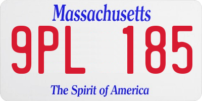 MA license plate 9PL185