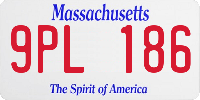 MA license plate 9PL186