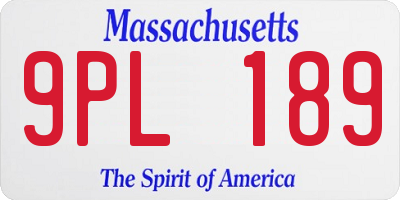 MA license plate 9PL189