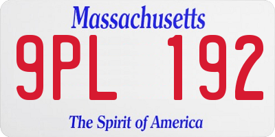 MA license plate 9PL192