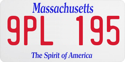 MA license plate 9PL195