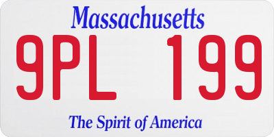 MA license plate 9PL199