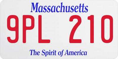 MA license plate 9PL210