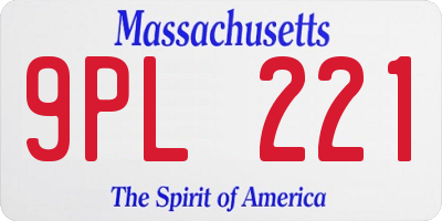MA license plate 9PL221