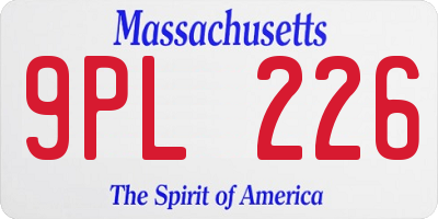 MA license plate 9PL226