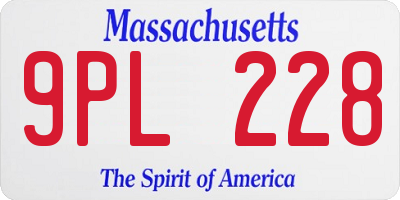 MA license plate 9PL228