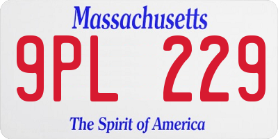 MA license plate 9PL229