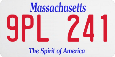 MA license plate 9PL241