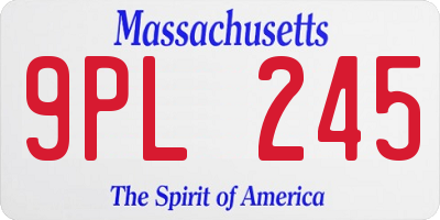 MA license plate 9PL245