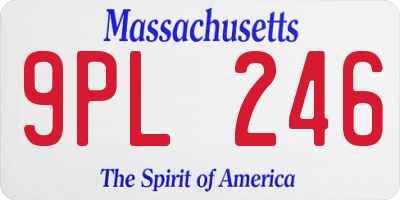 MA license plate 9PL246