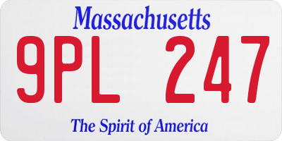 MA license plate 9PL247