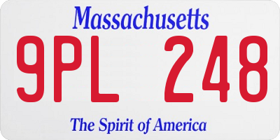 MA license plate 9PL248