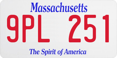 MA license plate 9PL251
