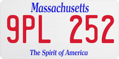 MA license plate 9PL252