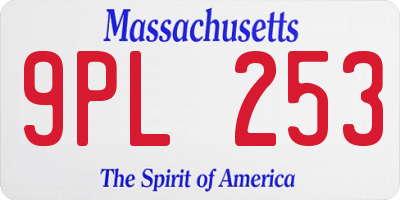 MA license plate 9PL253